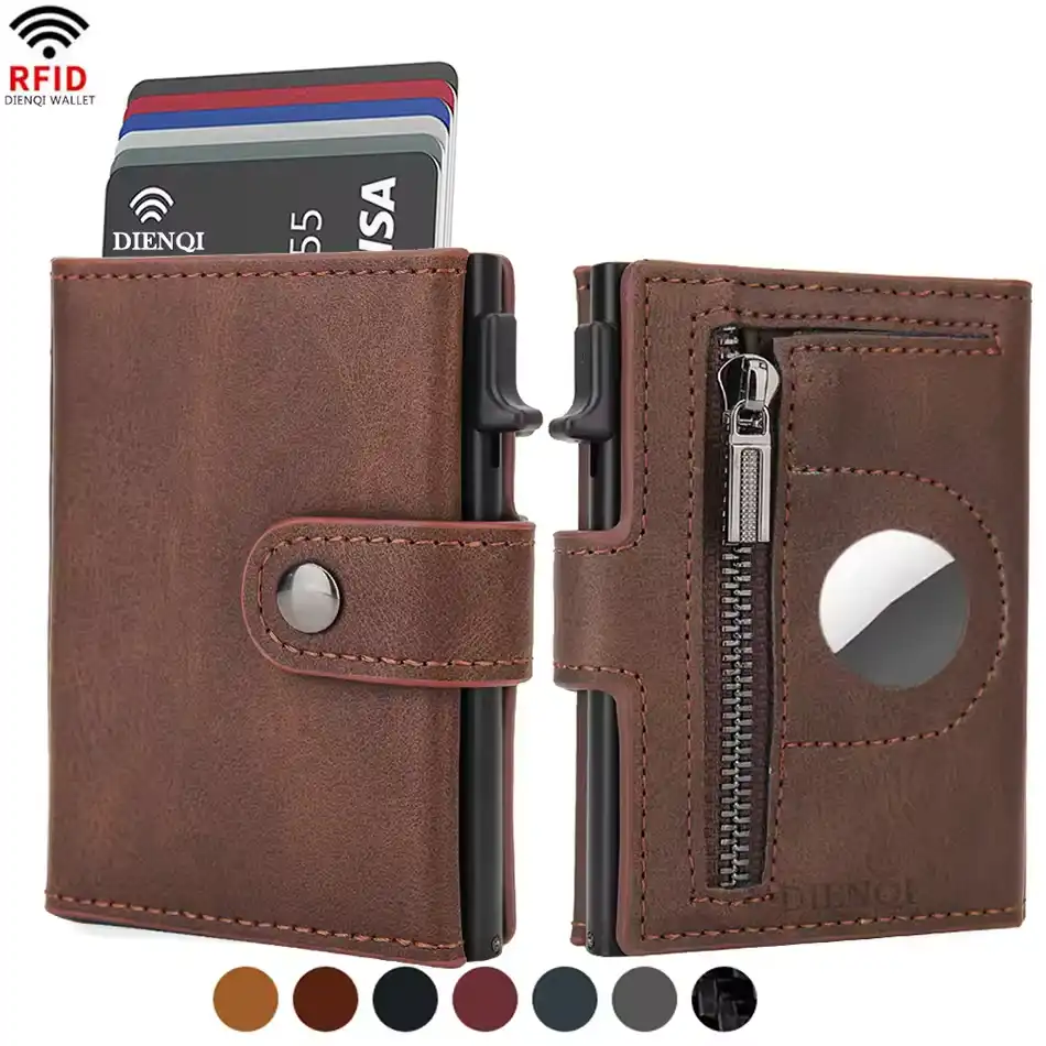 Anti Theft Credit Card Holder Airatg Men Wallet Bank Cardholder Case Rfid Minimalist Wallets